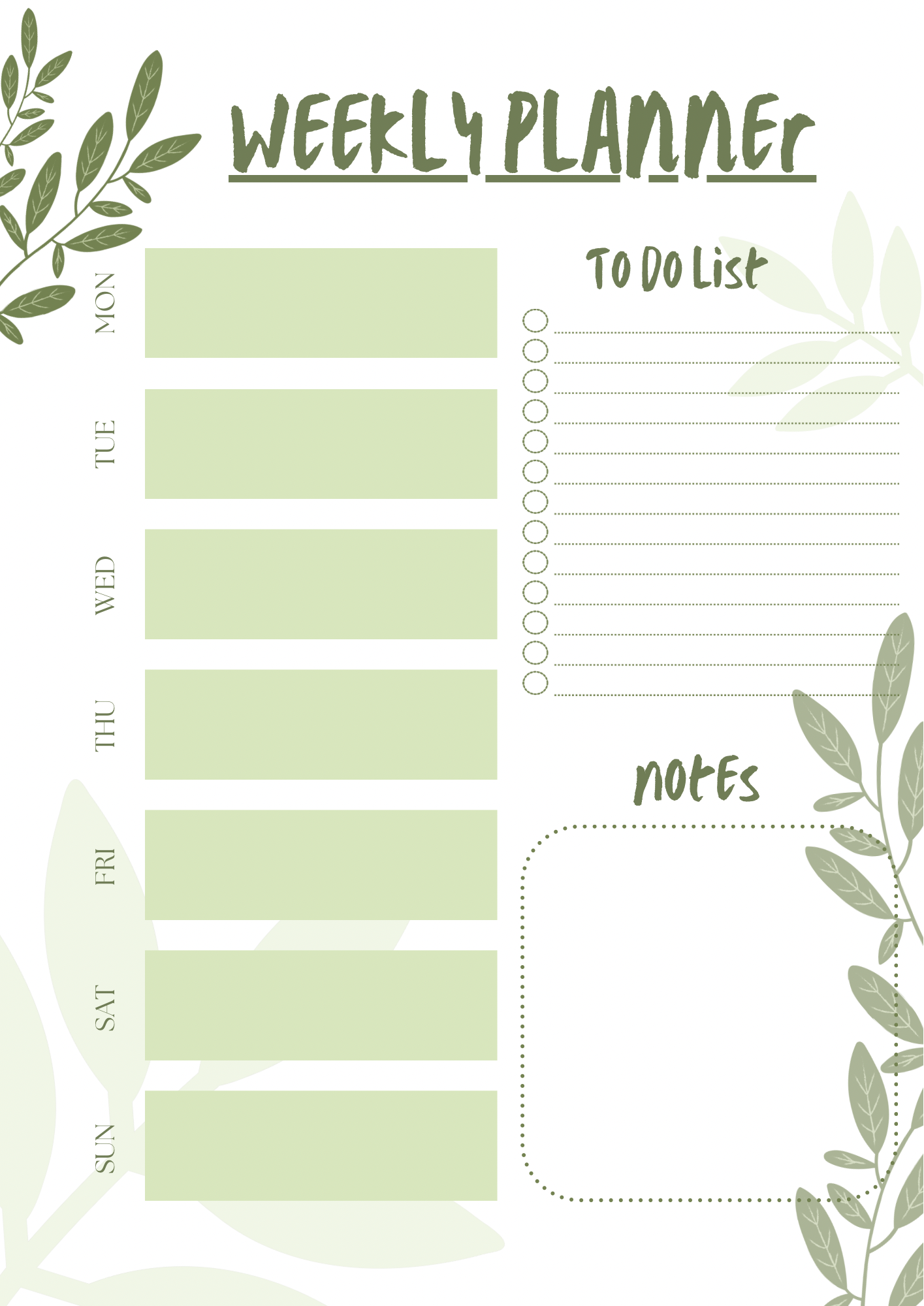 Sage Weekly Planner