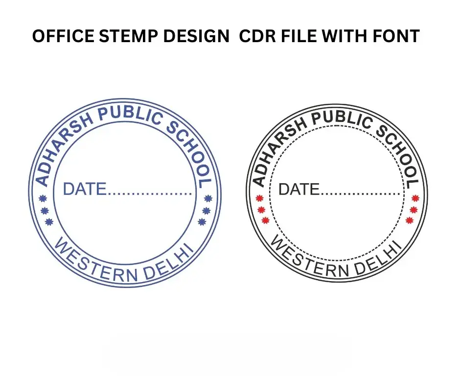 Professional Stamp Design – CorelDRAW (CDR) File with Fonts