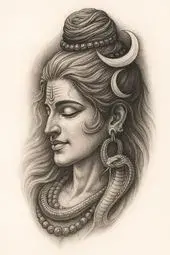 Mahadev Divine Side Portrait Art