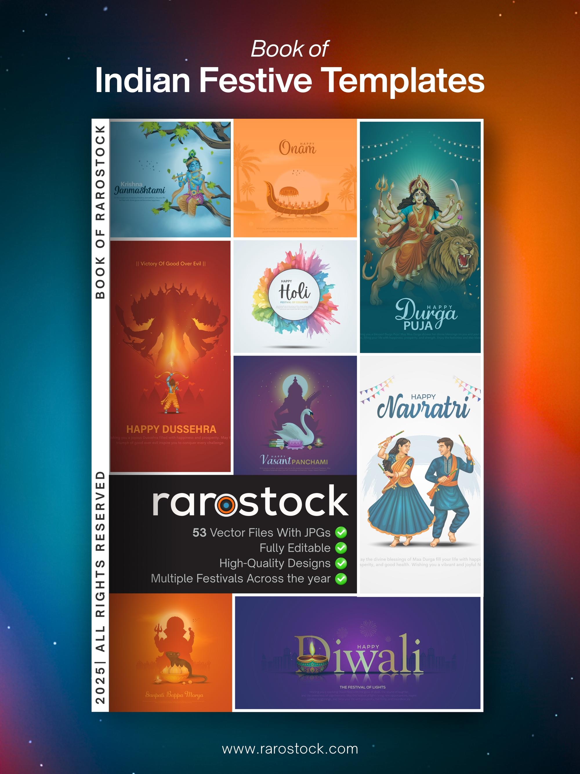 Festivals of India: 53 Premium Designs Templates (30+ Festivals Included)