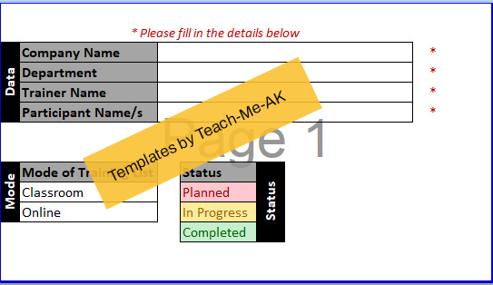 Employee Training Tracker (Microsoft Excel)