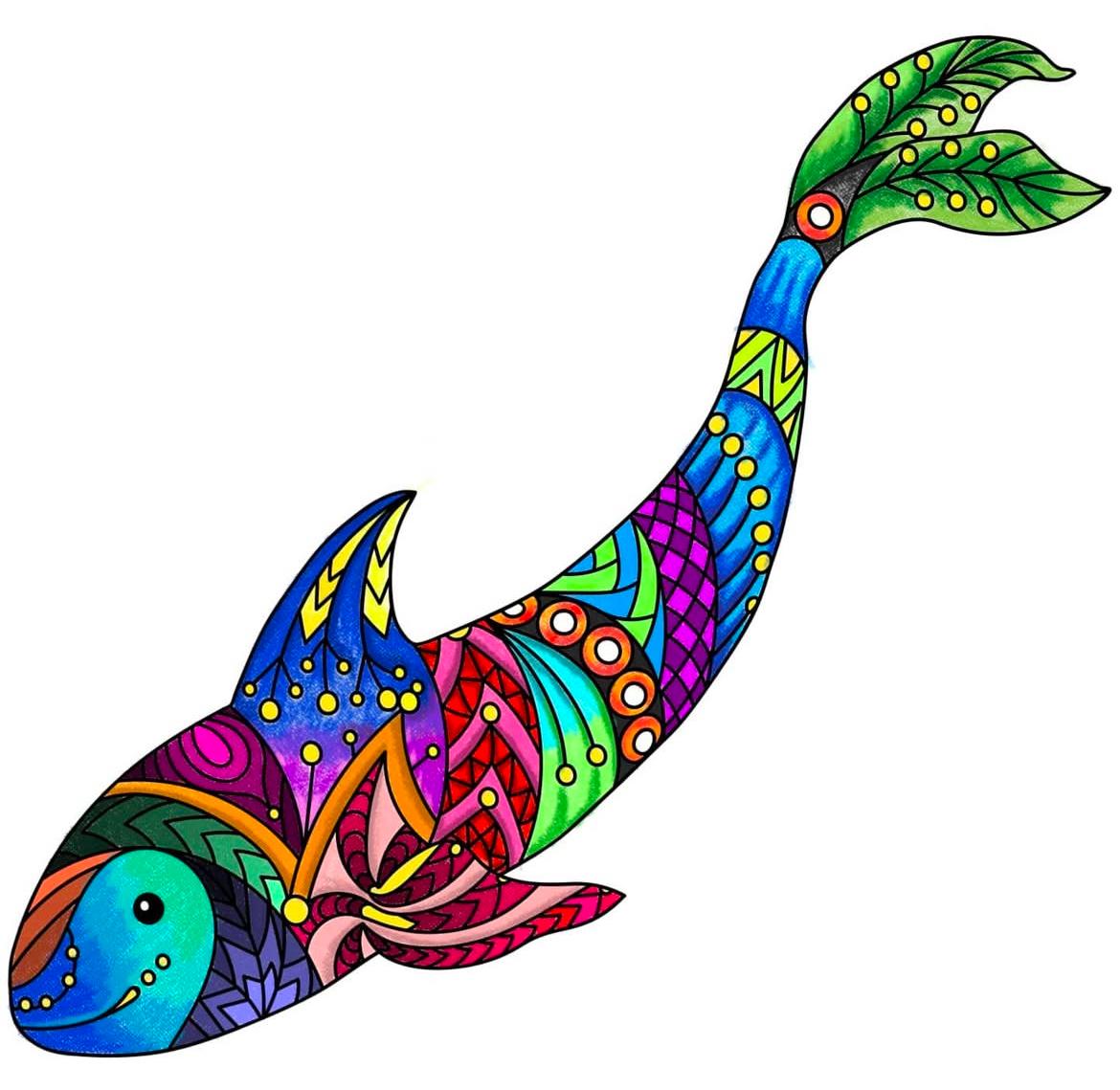 Colourful Marine Whale Illustration